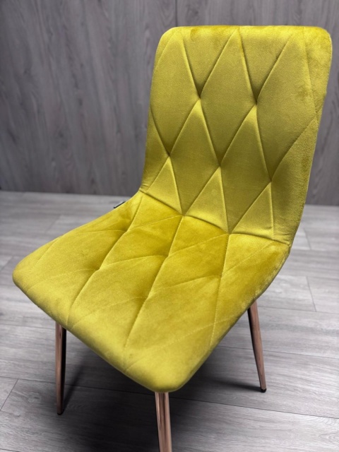 Krzesło tapicerowane BORGO VELVET OLIVE ROSE GOLD Krzesło tapicerowane BORGO VELVET OLIVE ROSE GOLD