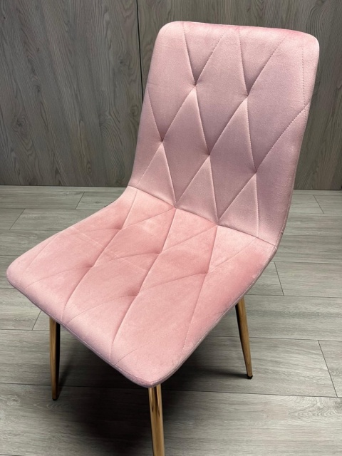Krzesło tapicerowane BORGO VELVET PINK ROSE GOLD Krzesło tapicerowane BORGO VELVET PINK ROSE GOLD