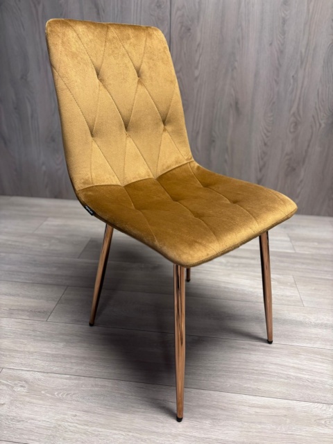 Krzesło tapicerowane BORGO VELVET TRUFLE ROSE GOLD Krzesło tapicerowane BORGO VELVET TRUFLE ROSE GOLD