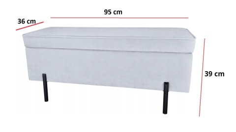 PUFA kufer Lugano LUZZI DIAMOND GREY VELVET 95 PUFA kufer Lugano LUZZI DIAMOND GREY VELVET 95