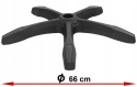 Podstawa fotela obrotowego XL, plastikowa 66 cm OUTLET