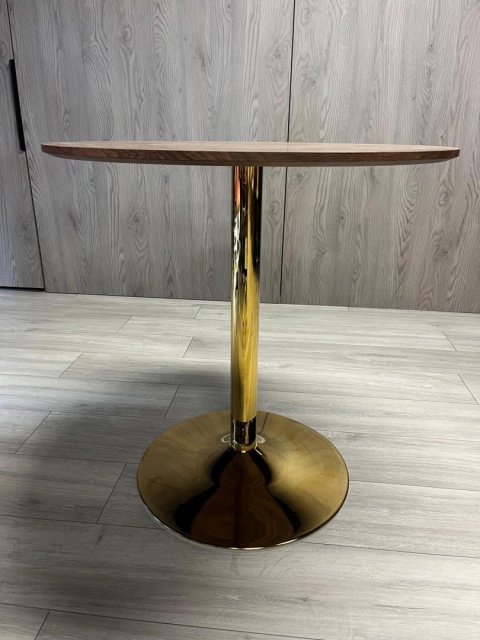 Stół okrągły VICTORY BROWN WOOD 70 cm GOLD Stół okrągły VICTORY BROWN WOOD 70 cm GOLD
