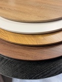 Stół okrągły VICTORY BROWN WOOD 70 cm GOLD
