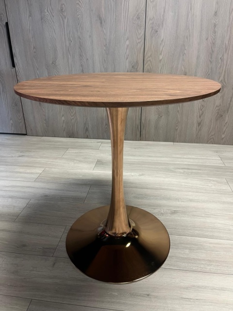 Stół okrągły VICTORY SLIM BROWN WOOD 70 cm COPPER Stół okrągły VICTORY SLIM BROWN WOOD 70 cm COPPER