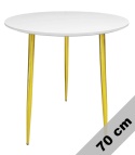 Stół okrągły VINCI WHITE 70 cm GOLD II GATUNEK