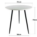 Stół okrągły VINCI WHITE 70 cm GOLD II GATUNEK