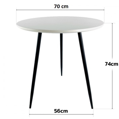 Stół okrągły VINCI WHITE 70 cm GOLD II GATUNEK Stół okrągły VINCI WHITE 70 cm GOLD II GATUNEK