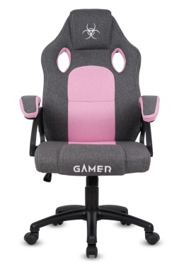 Fotel obrotowy do biurka CARRERA M STONE GREY + PINK FABRIC II GATUNEK