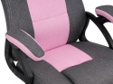 Fotel obrotowy do biurka CARRERA M STONE GREY + PINK FABRIC II GATUNEK