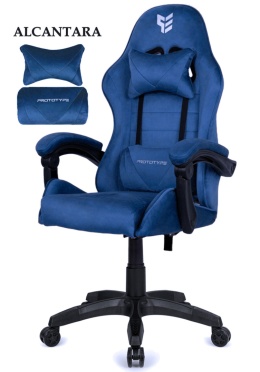 Fotel gamingowy ENZO Alcantara 1 niebieski