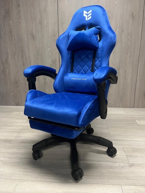 Fotel obrotowy gamingowy XL POKER PRO BLUE ALCANTARA