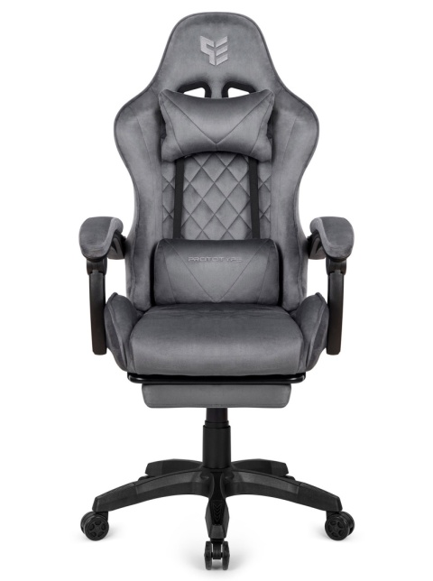 Fotel obrotowy gamingowy XL POKER PRO GREY ALCANTARA OUTLET