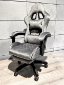 Fotel obrotowy gamingowy XL POKER PRO GREY ALCANTARA OUTLET
