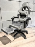 Fotel obrotowy gamingowy XL POKER PRO GREY ALCANTARA OUTLET