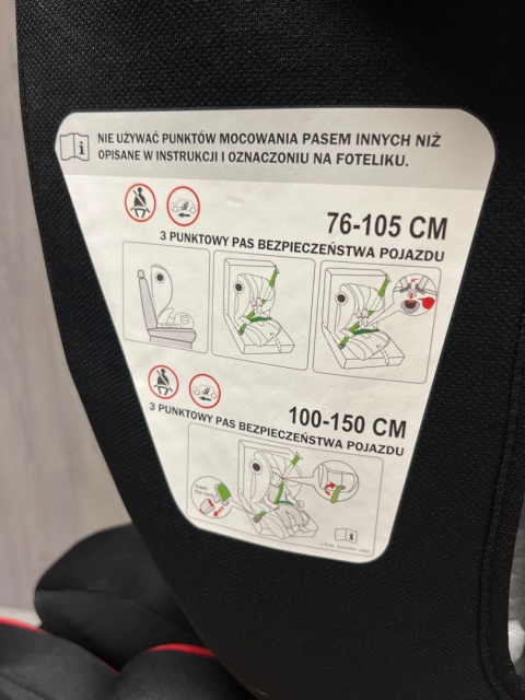 Fotelik samochodowy Bebico DEFENDER RED i-Size 76-150 cm wzrostu (9-36kg) OUTLET