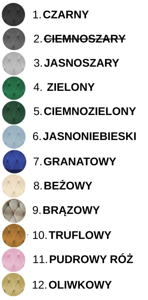 Krzesła tapicerowane BORGO VELVET zestaw 4 sztuk kolory do wyboru