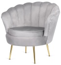 Krzesło Fotel Muszla Lugano DONNA VELVET GREY OUTLET