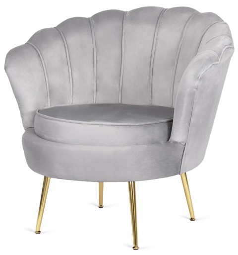 Krzesło Fotel Muszla Lugano DONNA VELVET GREY OUTLET