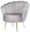Krzesło Fotel Muszla Lugano DONNA VELVET GREY OUTLET