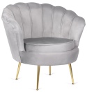 Krzesło Fotel Muszla Lugano DONNA VELVET GREY OUTLET