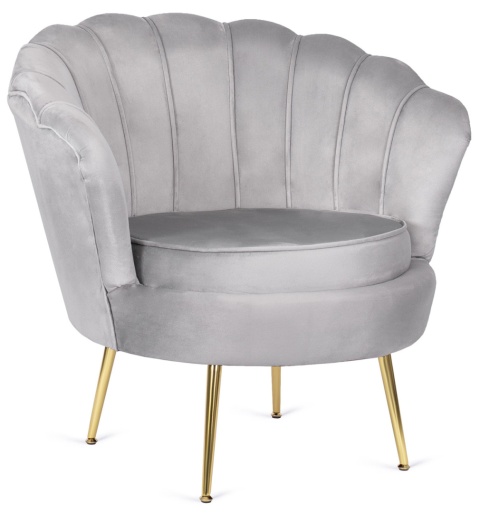 Krzesło Fotel Muszla Lugano DONNA VELVET GREY OUTLET