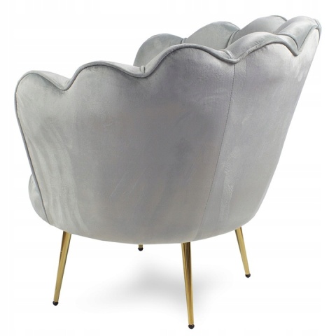 Krzesło Fotel Muszla Lugano DONNA VELVET GREY OUTLET