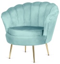 Krzesło Fotel Muszla Lugano DONNA VELVET MINT OUTLET