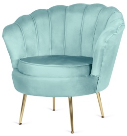 Krzesło Fotel Muszla Lugano DONNA VELVET MINT OUTLET
