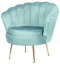 Krzesło Fotel Muszla Lugano DONNA VELVET MINT OUTLET