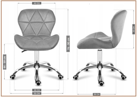 Krzesło obrotowe VASTO OFFICE FABRIC GREY SILVER