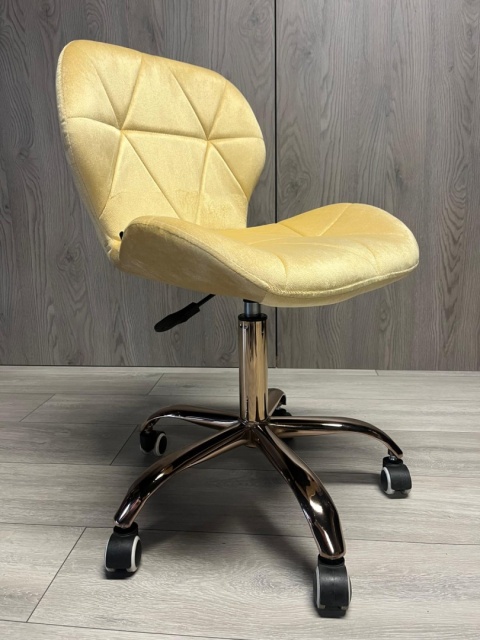 Krzesło obrotowe VASTO OFFICE VELVET BEIGE ROSE GOLD