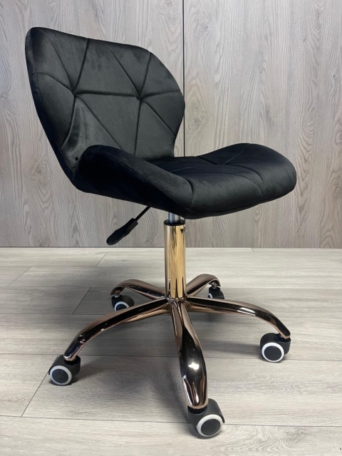 Krzesło obrotowe VASTO OFFICE VELVET BLACK ROSE GOLD