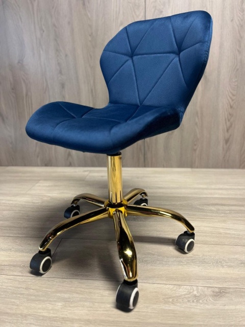 Krzesło obrotowe VASTO OFFICE VELVET BLUE GOLD