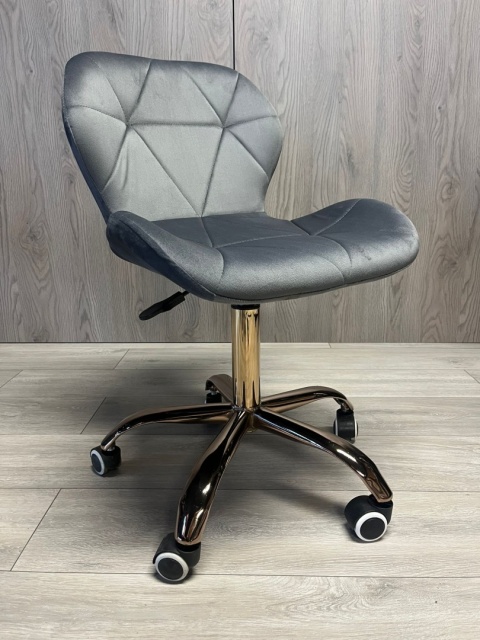 Krzesło obrotowe VASTO OFFICE VELVET DARK GREY ROSE GOLD
