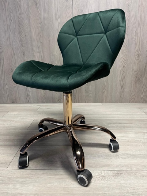 Krzesło obrotowe VASTO OFFICE VELVET FOREST GREEN ROSE GOLD