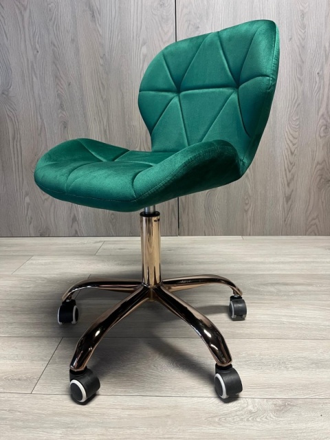Krzesło obrotowe VASTO OFFICE VELVET GREEN ROSE GOLD