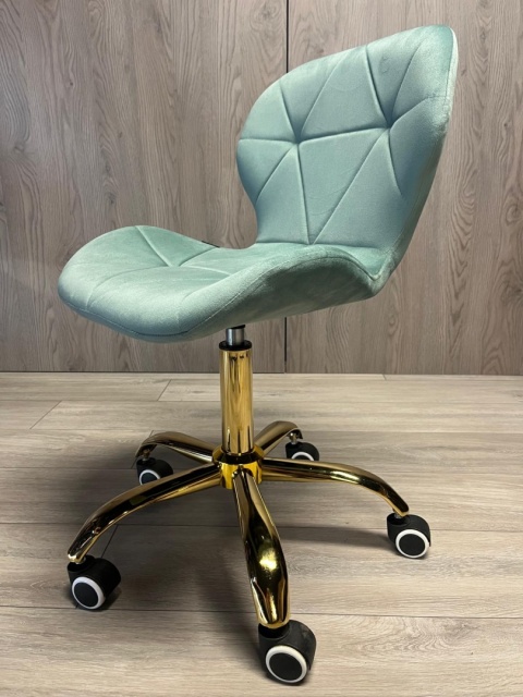 Krzesło obrotowe VASTO OFFICE VELVET MINT GOLD