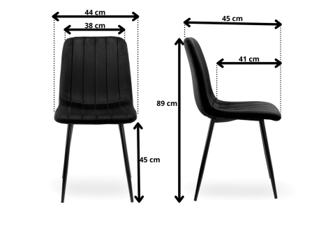 Krzesło tapicerowane AURORA VELVET DARK GREY