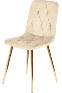 Krzesło tapicerowane BORGO VELVET BEIGE GOLD II GATUNEK Krzesło tapicerowane BORGO VELVET BEIGE GOLD II GATUNEK