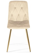 Krzesło tapicerowane BORGO VELVET BEIGE GOLD II GATUNEK Krzesło tapicerowane BORGO VELVET BEIGE GOLD II GATUNEK