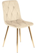 Krzesło tapicerowane BORGO VELVET BEIGE GOLD II GATUNEK Krzesło tapicerowane BORGO VELVET BEIGE GOLD II GATUNEK