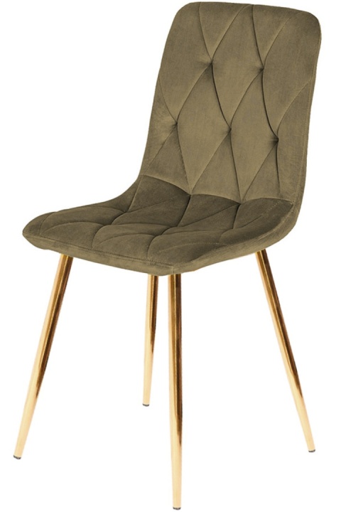 Krzesło tapicerowane BORGO VELVET BROWN GOLD
