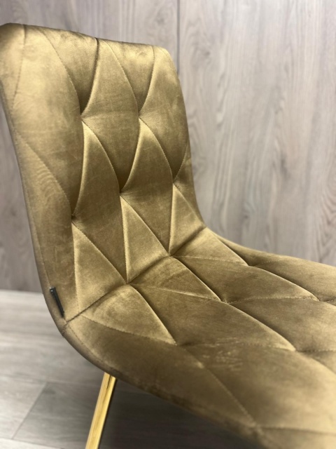 Krzesło tapicerowane BORGO VELVET BROWN GOLD