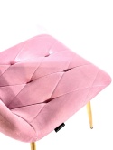Krzesło tapicerowane BORGO VELVET PINK GOLD OUTLET