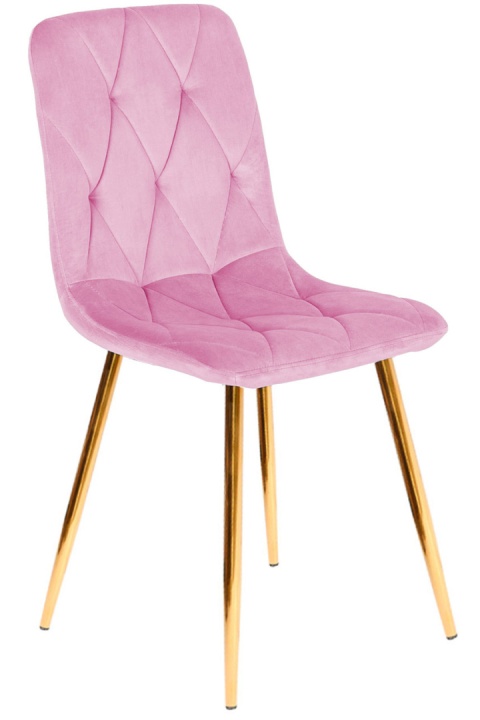 Krzesło tapicerowane BORGO VELVET PINK GOLD