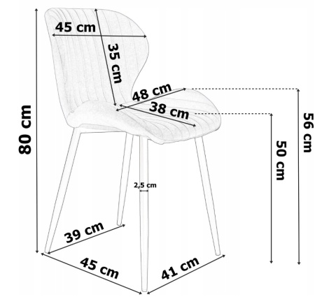 Krzesło tapicerowane MONTI VELVET BLACK II GATUNEK