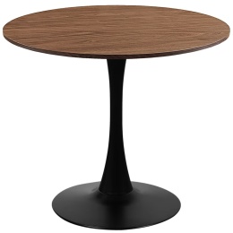 Stół okrągły VICTORY BROWN WOOD 70 cm SMOKE SLIM