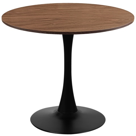 Stół okrągły VICTORY BROWN WOOD 70 cm SMOKE SLIM