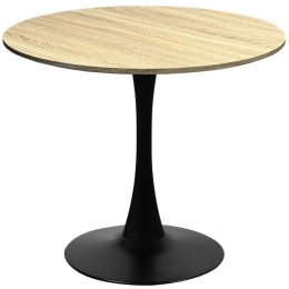 Stół okrągły VICTORY LIGHT WOOD 70 cm SMOKE SLIM