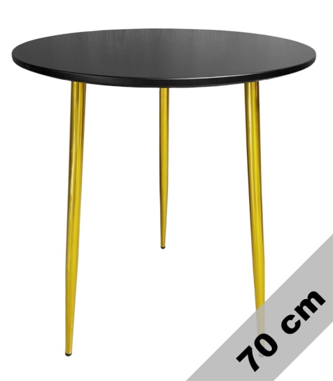 Stół okrągły VINCI BLACK 70 cm GOLD II GATUNEK
